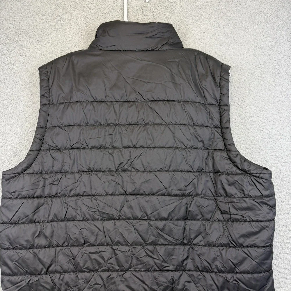 True‎ Religion Vest Mens Small Black Quilted Insulated Full Zip Puffer Logo